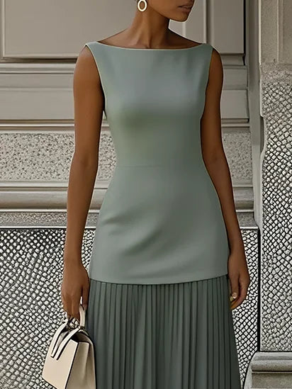 ELVIRA | Vestido largo plisado de diseño