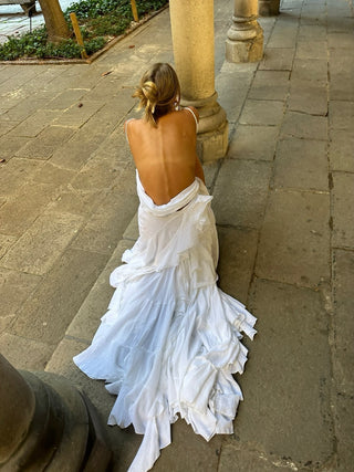 ÁNGELA | Vestido largo con volantes