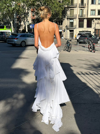 ÁNGELA | Vestido largo con volantes