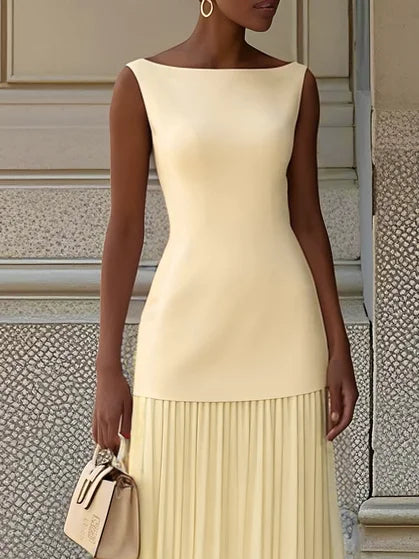 ELVIRA | Vestido largo plisado de diseño