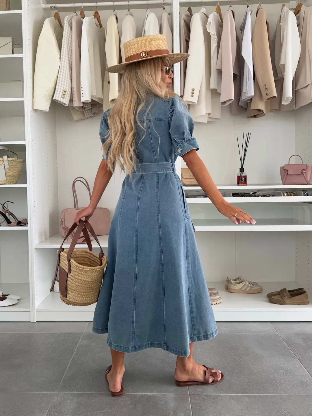 ANNA | Vestido maxi denim vaquero