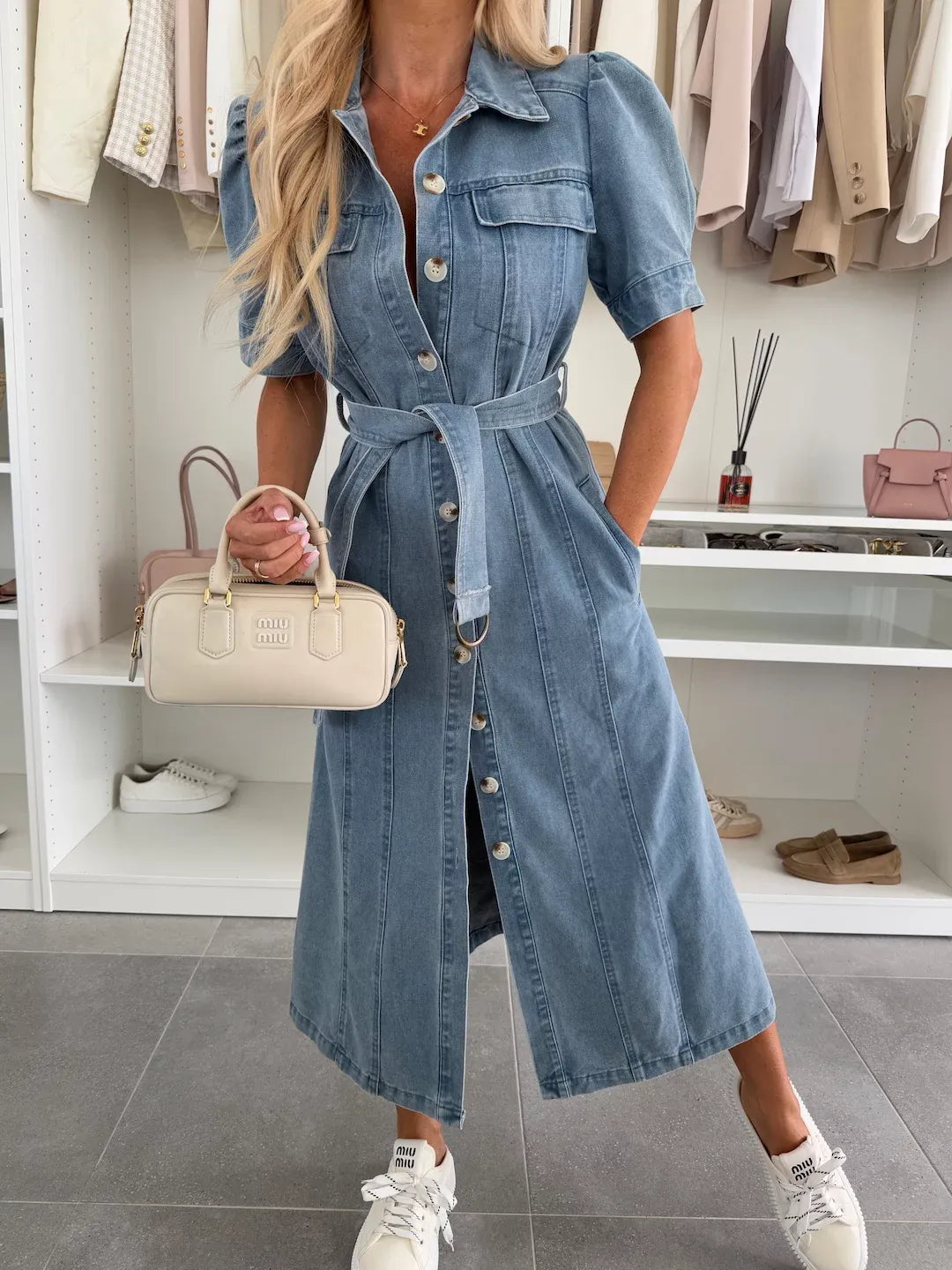ANNA | Vestido maxi denim vaquero