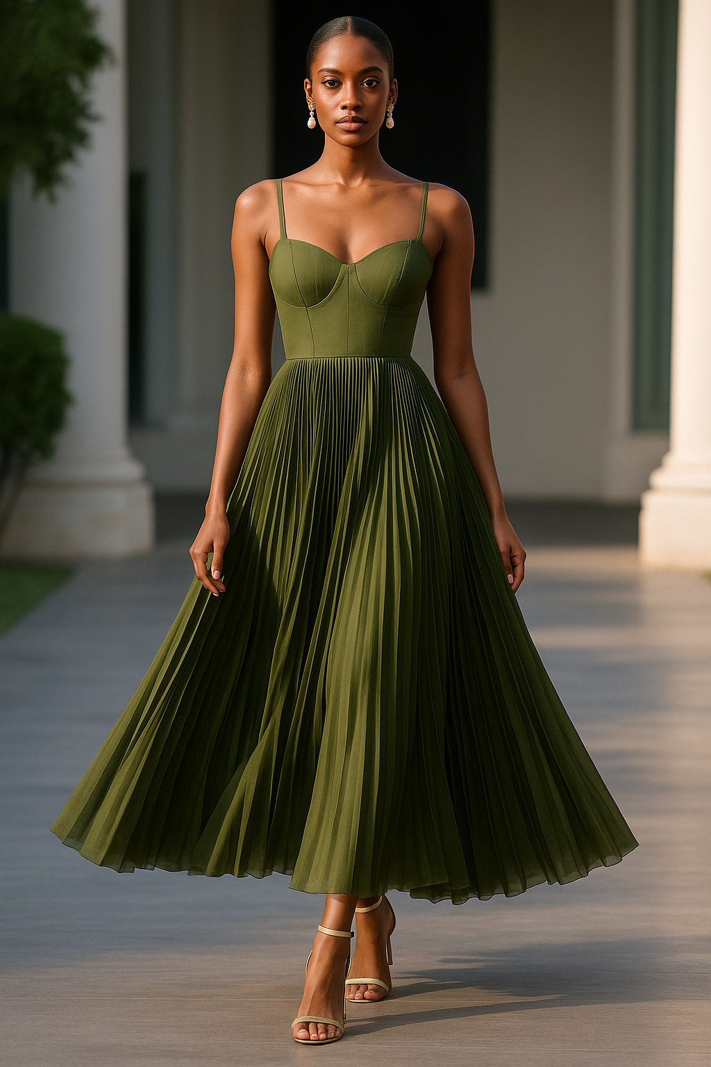 TAMARA | Vestido midi con corsé.