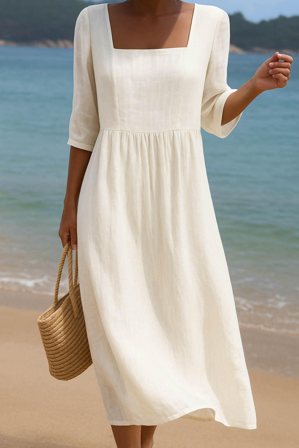 STELLA | Vestido natural casual