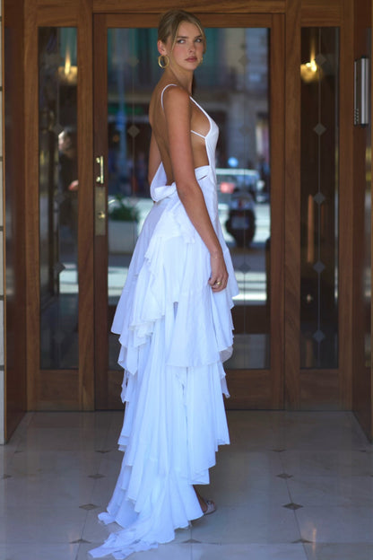 ÁNGELA | Vestido largo con volantes