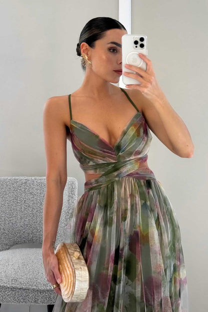 FESTINA | Vestido largo floral