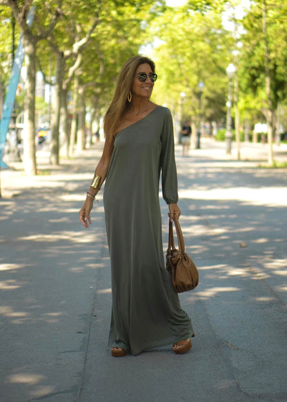 VENEZIA | Maxivestido con hombros descubiertos