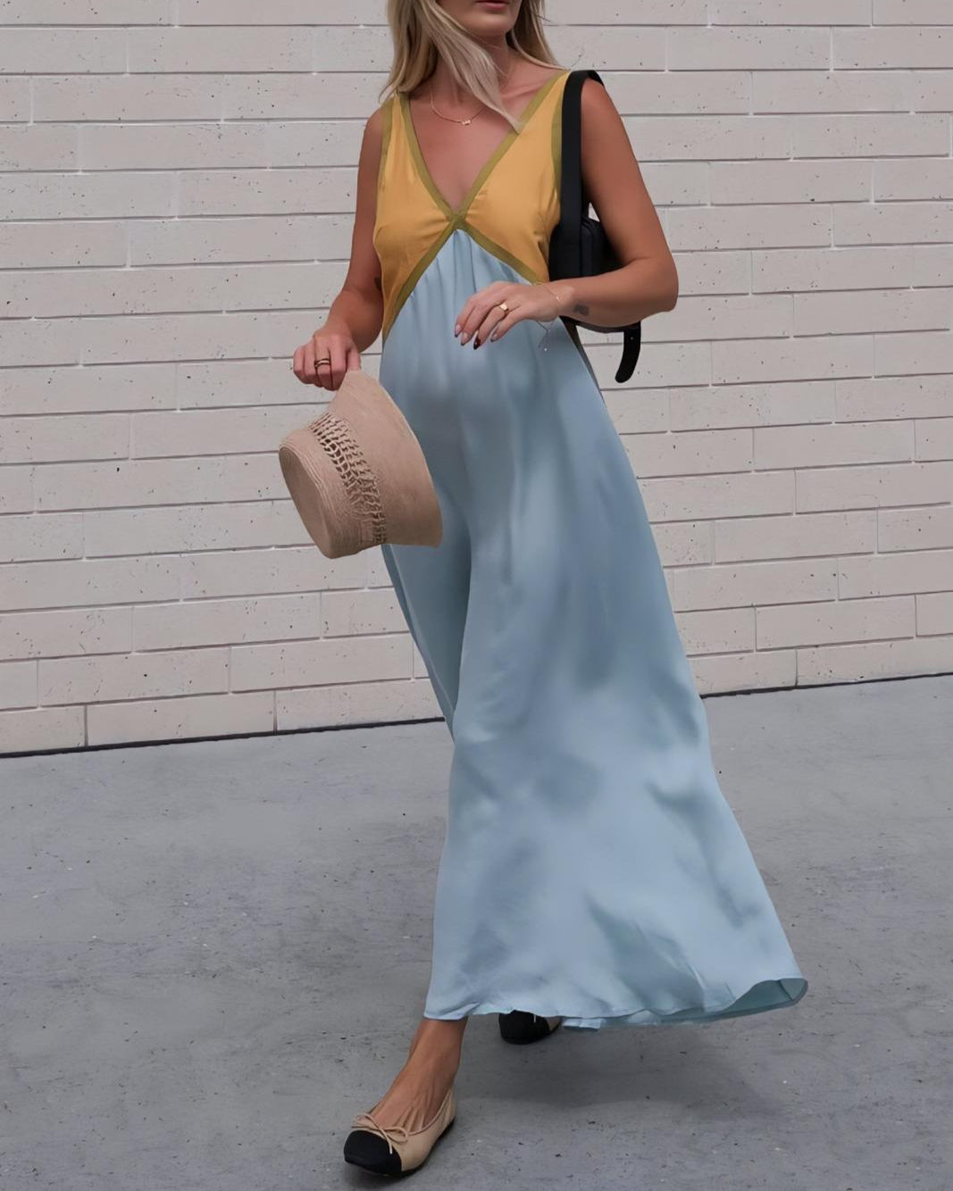 DONNA | Vestido largo con cuello V