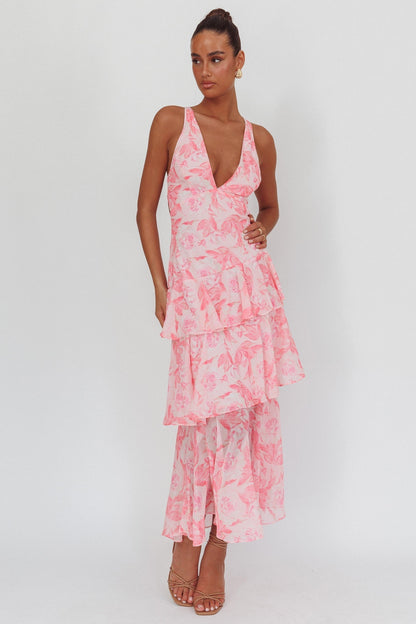 AURA | Vestido de con escote en V y volantes