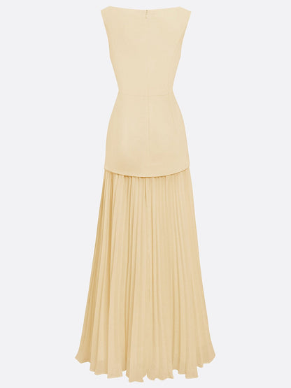 ELVIRA | Vestido largo plisado de diseño