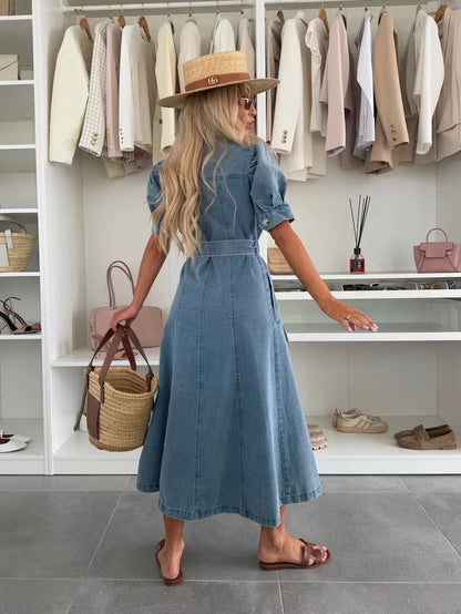 ANNA | Vestido maxi denim vaquero