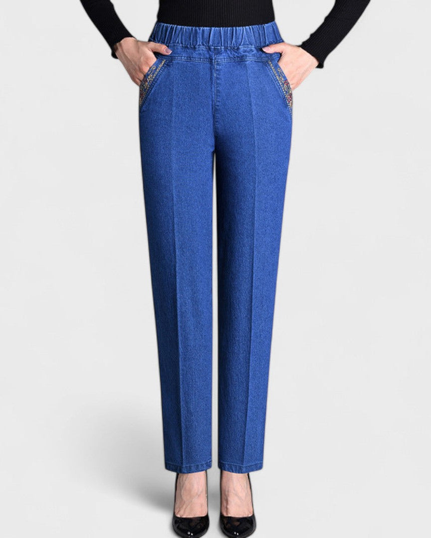 MAIRA | Vaqueros bolsillos laterales y cintura elástica